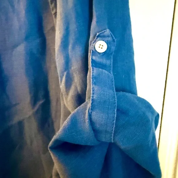 Tommy Bahama Women’s Two Palms Linen Shirt- in blue - Picture 6 of 16